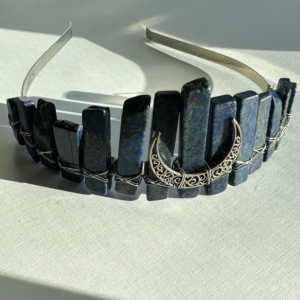 Blue Lapis Stone Headband Crown